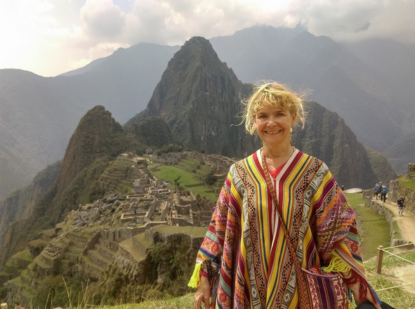 Esther Økær ved Macchu Picchu, Peru