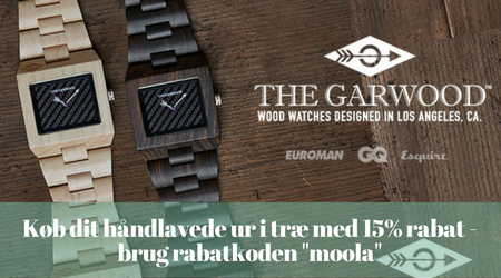 Køb dit håndlavede ur i træ med 15% rabat - brug rabatkoden "moola"
